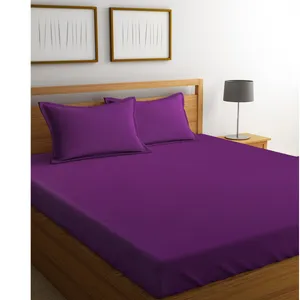 سرویس ملحفه طراحان دیبا مدل Q-plain violetدو نفره 3 تکه
