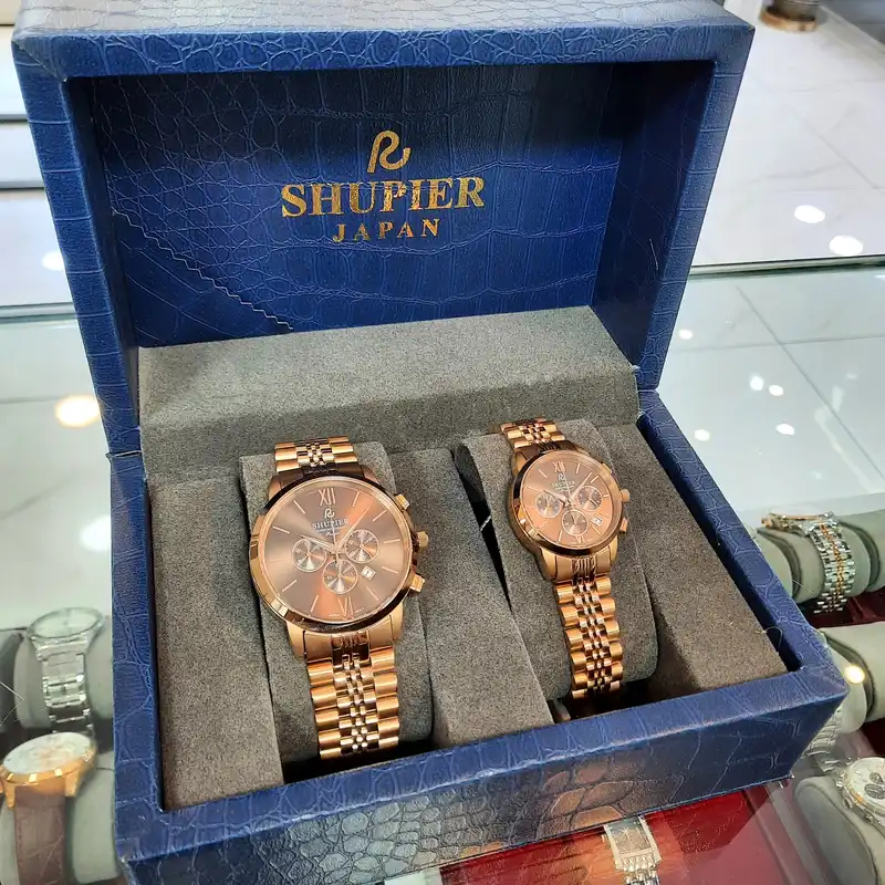 ست ساعت مچی عقربه ای زنانه و مردانه شوپیر مدل GL166A015