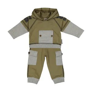 ست هودی و شلوار نوزادی پسرانه آدمک مدل 2171113-48