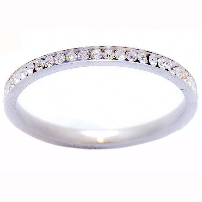 انگشتر زنانه نگین دار استیل مدل NSF سايز 16 انگشتر زنانه نگین دار استیل مدل NSF سايز 16