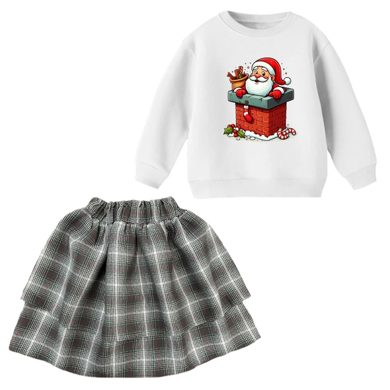 ست سویشرت و دامن دخترانه مدل کریسمس کد 03