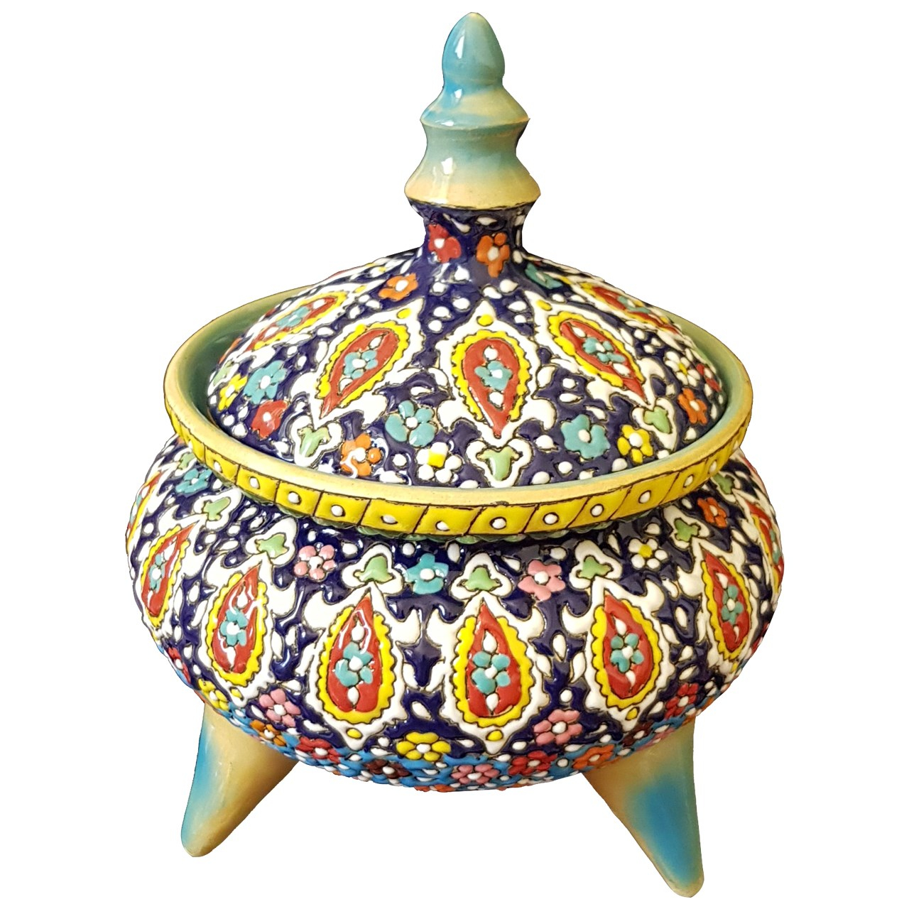شکلات خوری سفالی لازاپونی طرح مینا کاری کد L137z