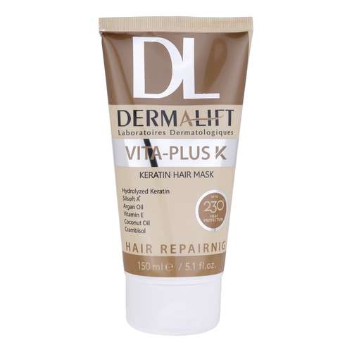 ماسک مو درمالیفت مدل VITA PLUS مناسب برای موهای کراتینه حجم 150 میلی لیتر