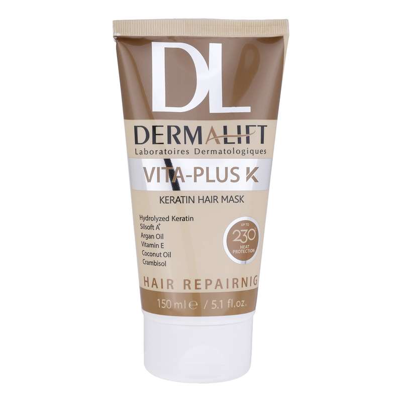 ماسک مو درمالیفت مدل VITA PLUS مناسب برای موهای کراتینه حجم 150 میلی لیتر