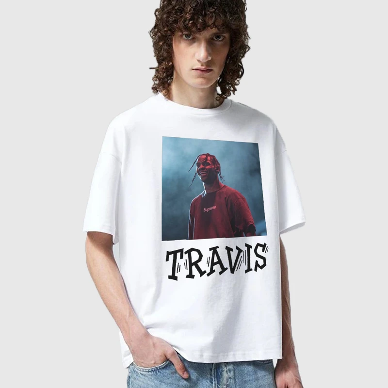 تی شرت آستین کوتاه مردانه مدل travis ترویس اسکات رپی z528