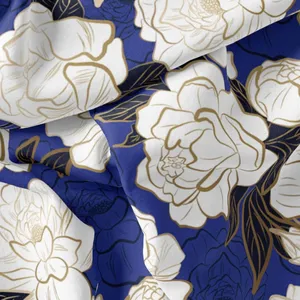 پارچه لباس مدل کرپ حریر طرح گل کد 9157B