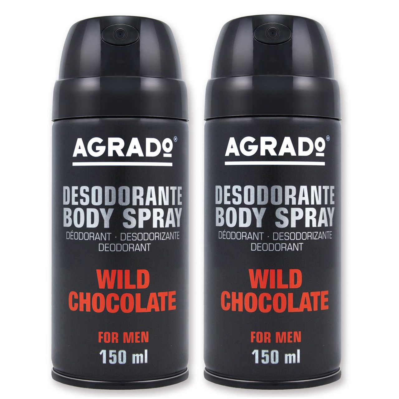 اسپری خوشبو کننده بدن مردانه آگرادو مدل Wild Chocolate پک دو عددی حجم 300 میلی لیتر