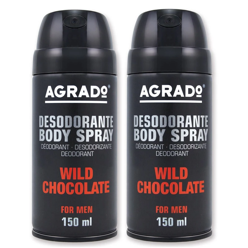 اسپری خوشبو کننده بدن مردانه آگرادو مدل Wild Chocolate پک دو عددی حجم 300 میلی لیتر