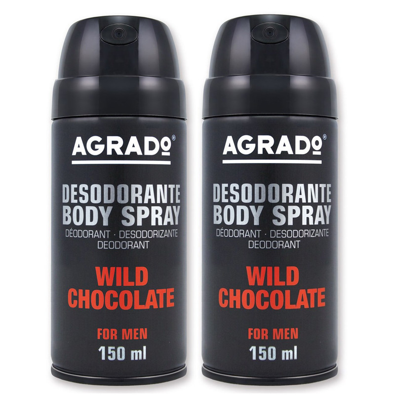 اسپری خوشبو کننده بدن مردانه آگرادو مدل Wild Chocolate پک دو عددی حجم 300 میلی لیتر