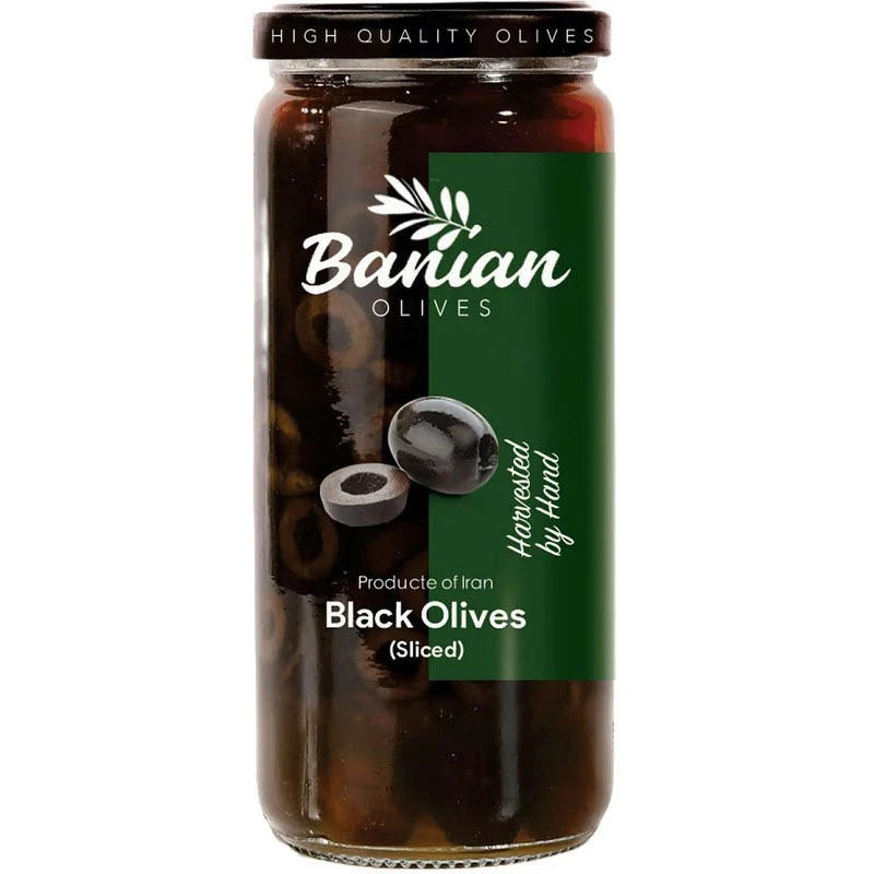 زیتون سیاه اسلایس شده بانیان - 460 گرم