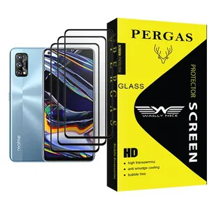 Waily Nice Pergas Glass MIX003 Screen Protector For Realme 7 Pro Pack Of 3