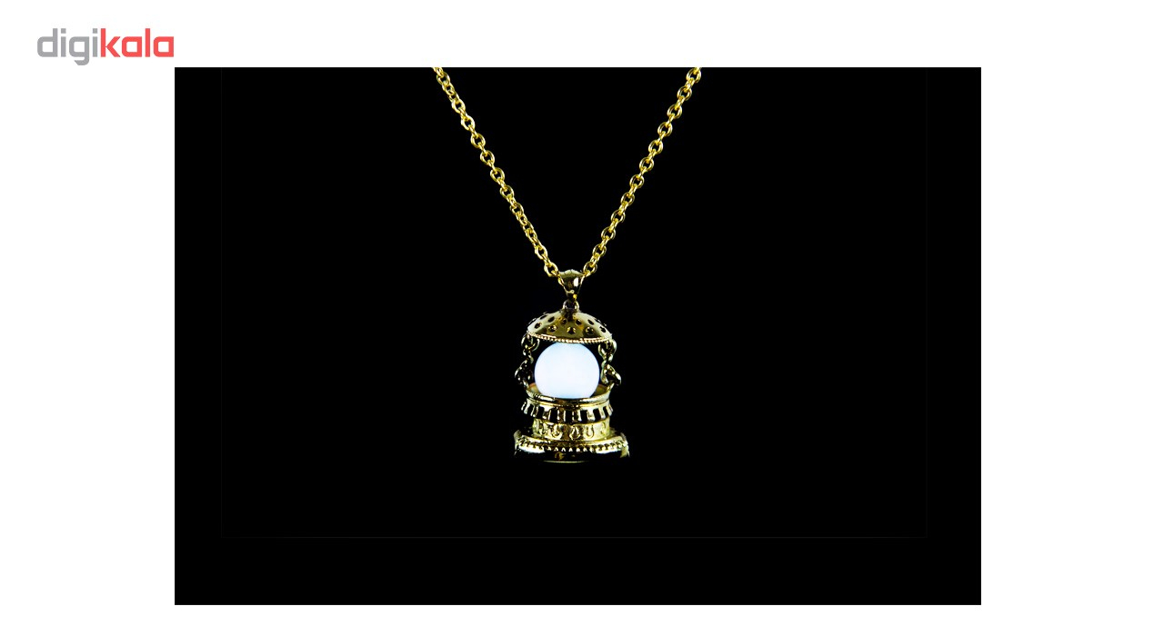 گردنبند لئو مدل لنترن طلایی نور سبز کد LGG