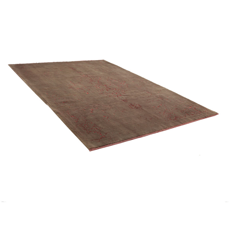 فرش نیمه دستبافت هشت و نیم متری طرح گل ابریشم کد 543916