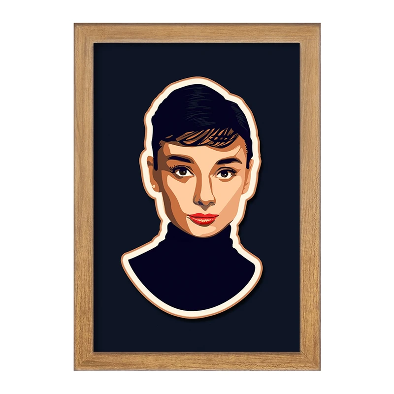 تابلو خندالو مدل آدری هپبورن (Audrey Hepburn) کد F1999