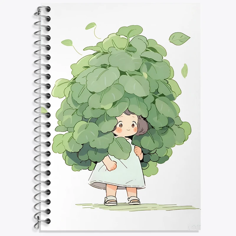 دفتر زبان 50 برگ خندالو مدل سه خط طرح دخترانه کیوت کد N3129