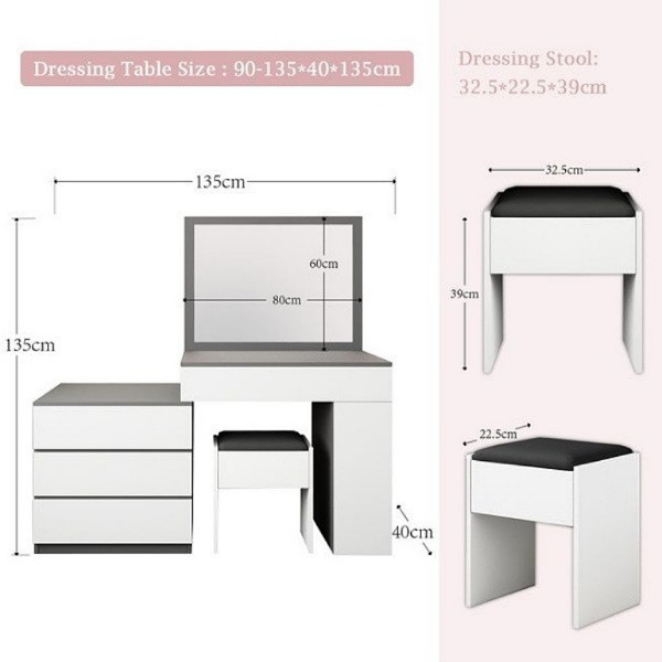 میز آرایش مدل NG700+MDF