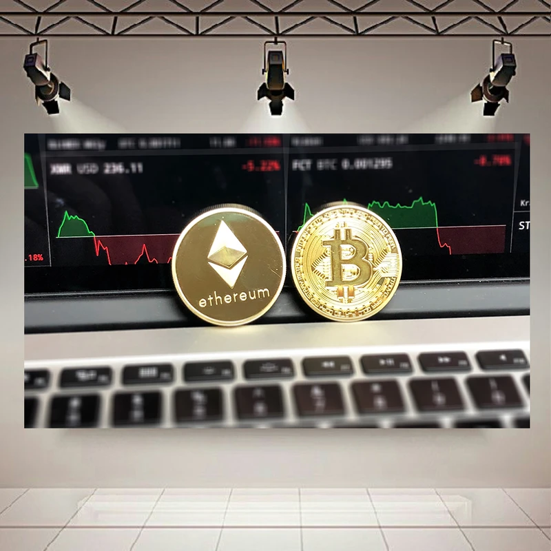 پوستر طرح ارز دیجیتال مدل بیت کوین و اتریوم کد AR7050