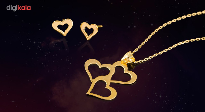 نیم ست طلای 18 عیار زنانه سیم و گوهر مدل GLE172