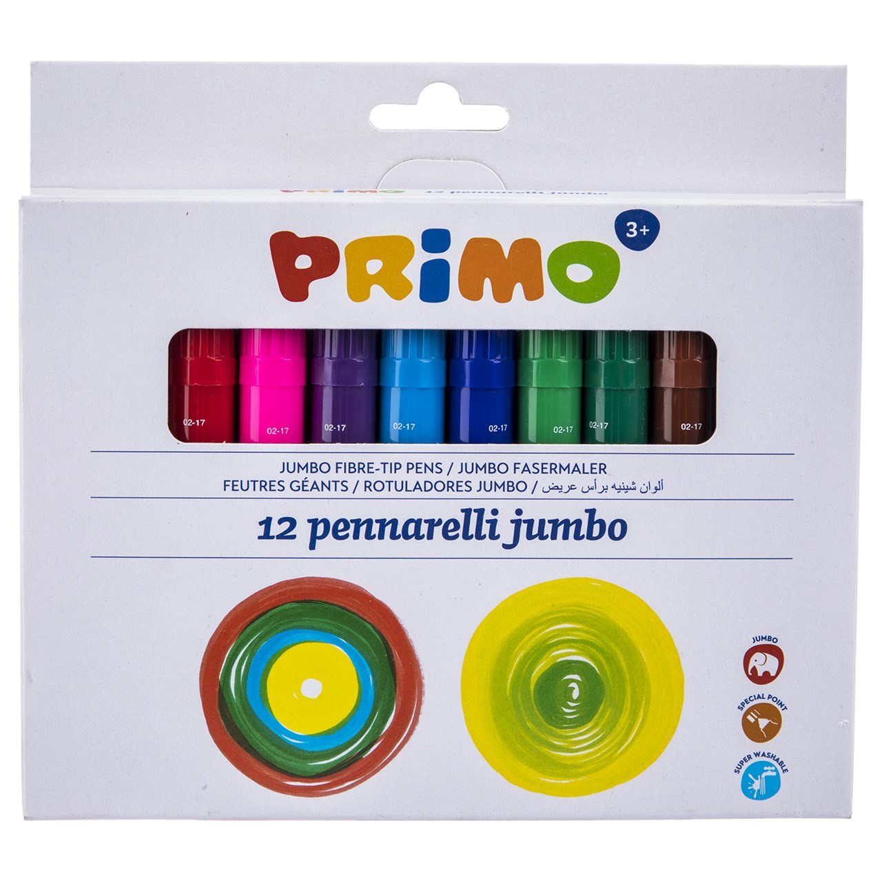 ماژیک رنگ آمیزی 12 رنگ پریمو مدل 603JUMBO12