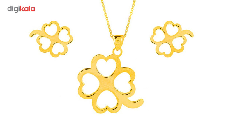 نیم ست طلای 18 عیار زنانه سیم و گوهر مدل GLE168