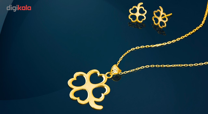 نیم ست طلای 18 عیار زنانه سیم و گوهر مدل GLE168