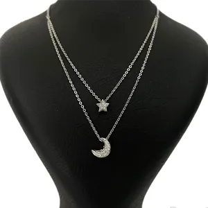 گردنبند زنانه مدل ستاره و مهتاب 6105