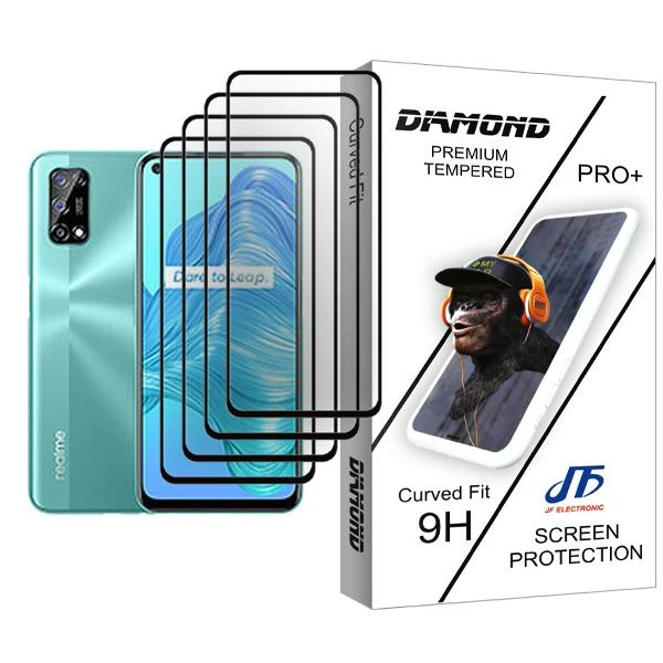محافظ صفحه نمایش جی اف مدل Diamond Glass MIX004 مناسب برای گوشی موبایل ریلمی V5 5G بسته چهار عددی