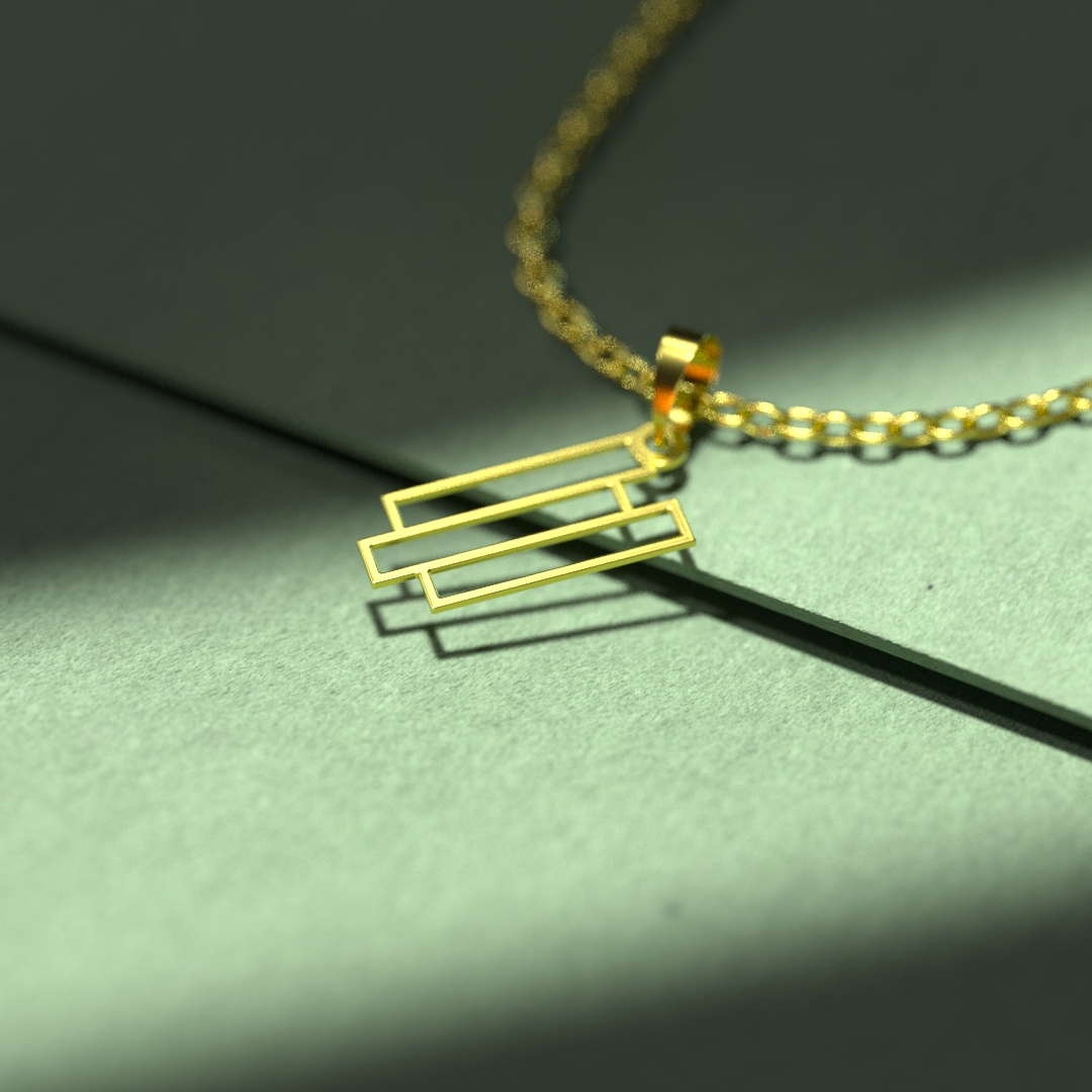 گردنبند طلا 18 عیار زنانه مدوپد مدل هندسی کد F3-1-1025