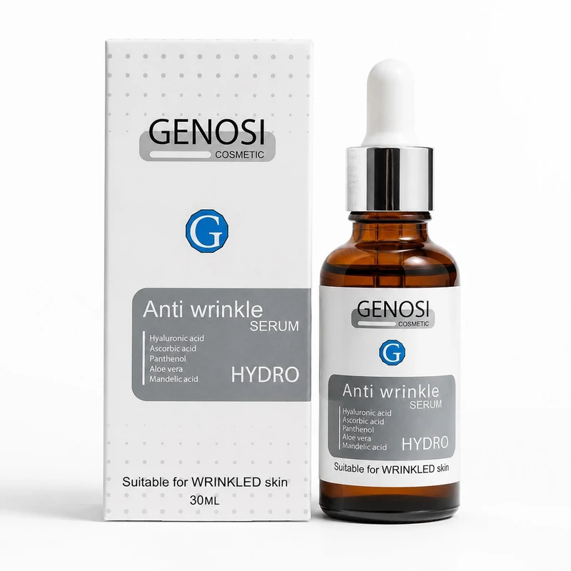 سرم پوست گنوسی مدل Hyaluronic Acid حجم 30 میلی‌لیتر، حاوی ویتامین C، با خاصیت سفت‌کنندگی و ضدچروک