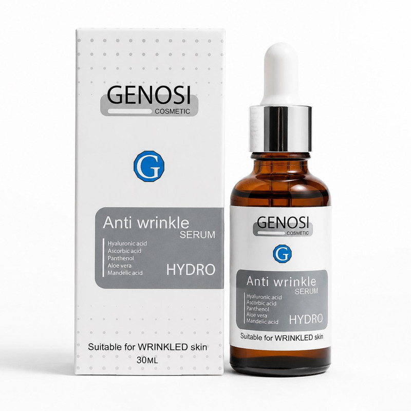 سرم پوست گنوسی مدل Hyaluronic Acid حجم 30 میلی‌لیتر، حاوی ویتامین C، با خاصیت سفت‌کنندگی و ضدچروک