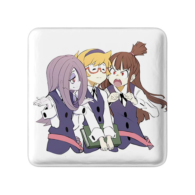 مگنت خندالو طرح اکو و جاسون و سوسی انیمه جادوگران کوچک Little Witch Academia  مدل مربعی کد 22844