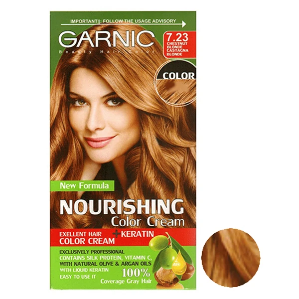  کیت رنگ مو گارنیک شماره 7.23 حجم 80 میلی لیتر رنگ بلوند فندقی