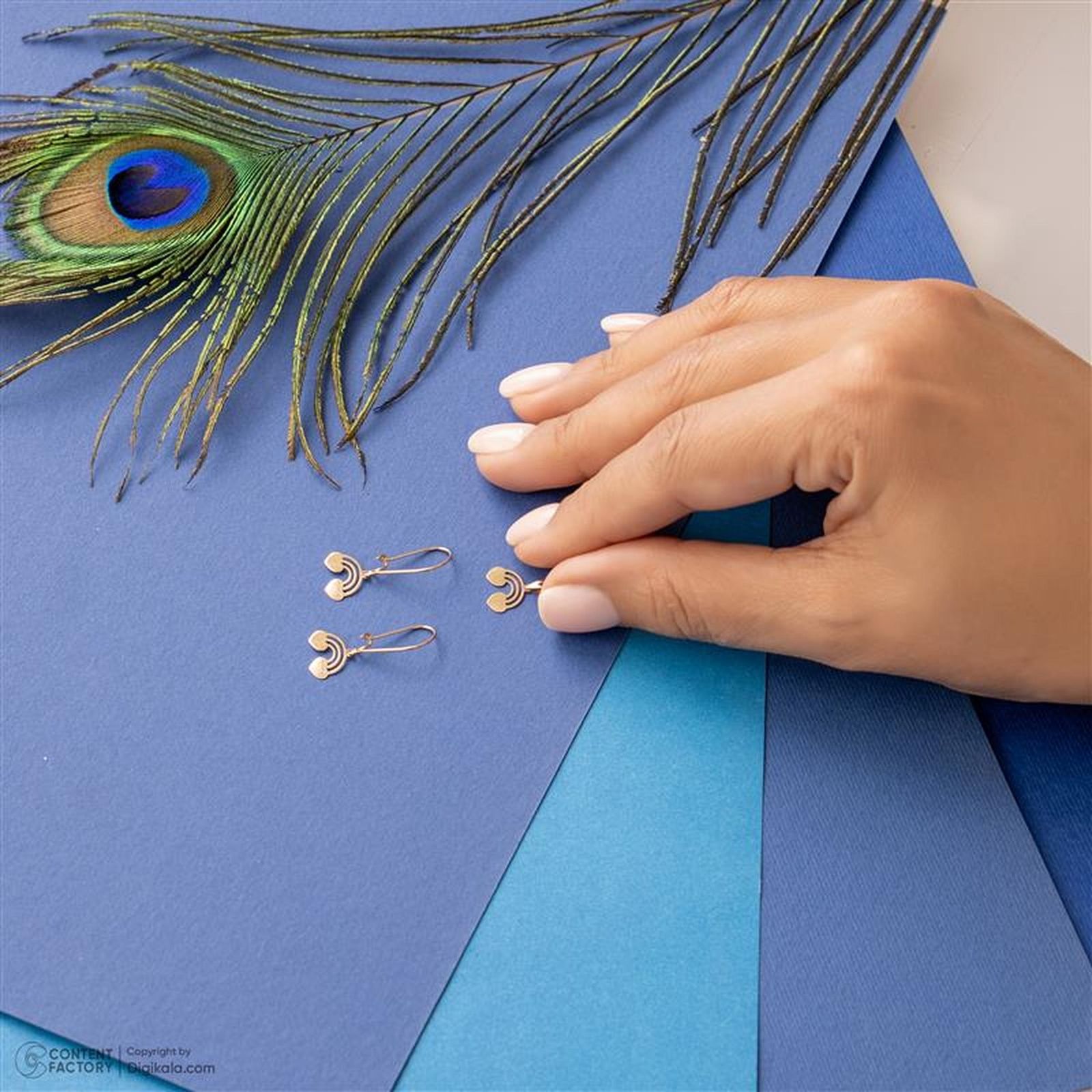 نیم ست طلا 18 عیار زنانه حافا گلد مدل قلب کد nim21 -  - 8