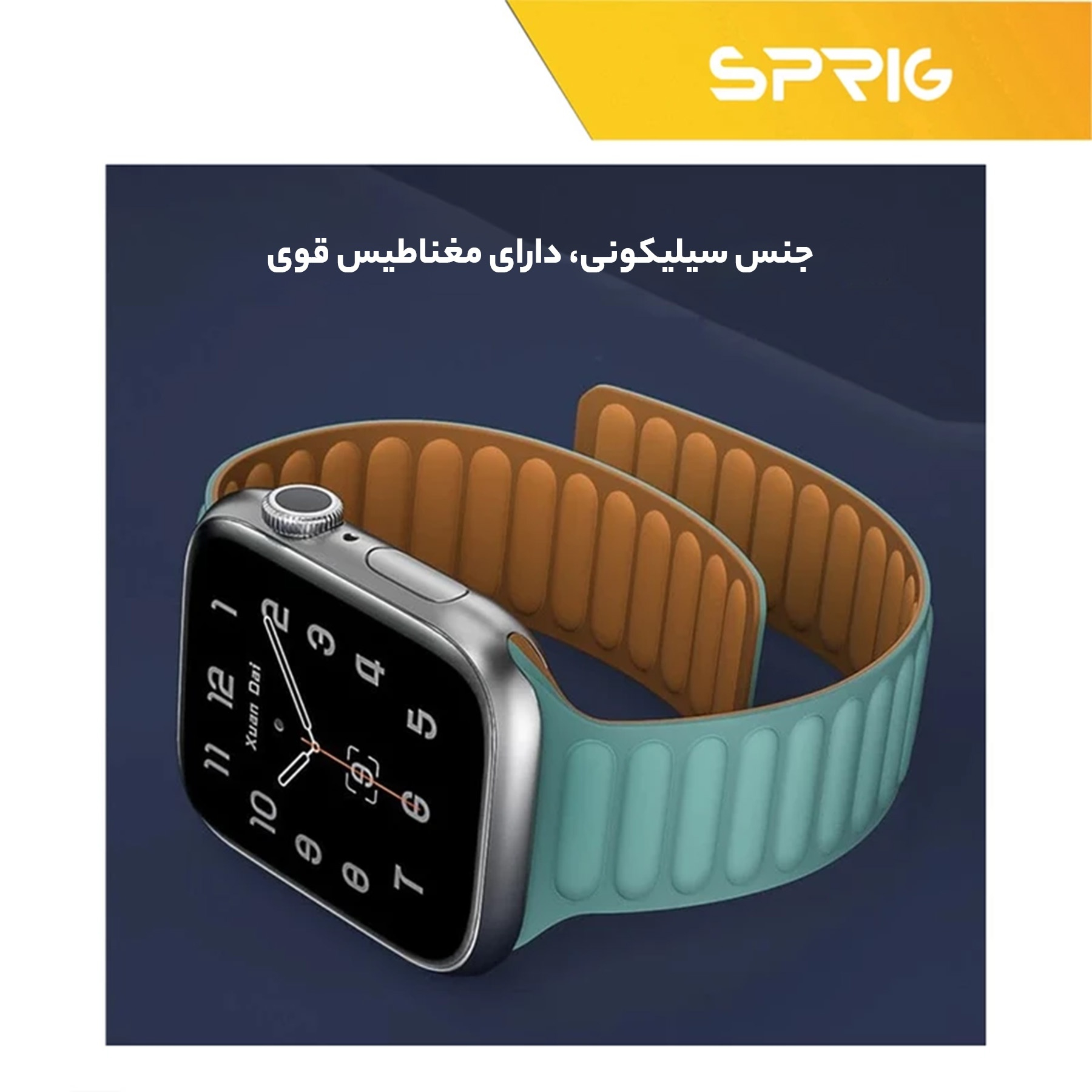 بند اسپریگ مدل Magnetic Loop مناسب برای اپل واچ سری Se/Ultra/1/2/3/4/5/6/7/8/9 سایز 42/44/45/49 میلی متری
