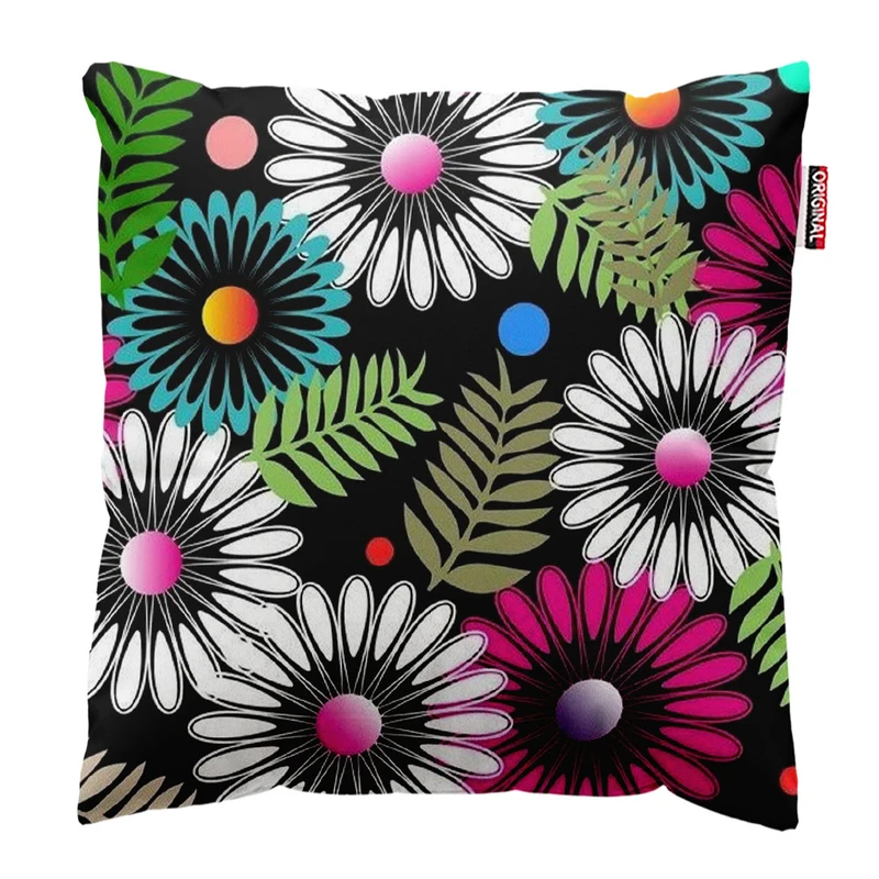  کوسن پاد آفرین طرح گل کد 3421 سایز 30*30 سانتی متر