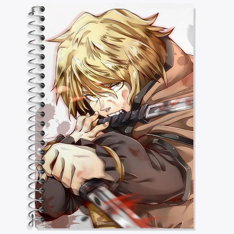 دفتر زبان 50 برگ خندالو مدل سه خط طرح تورفین انیمه حماسه وینلند Vinland Saga کد 27488