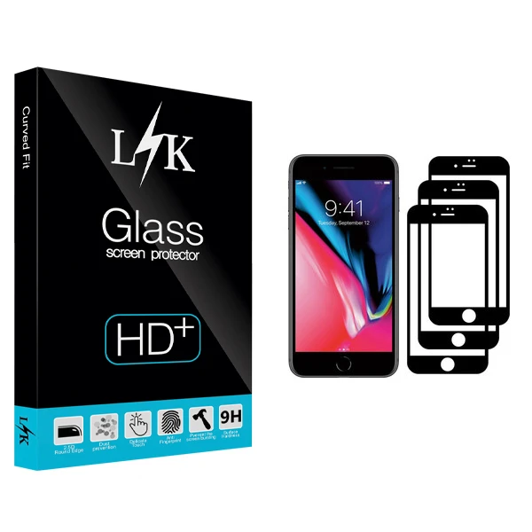 محافظ صفحه نمایش ال کی مدل Hard glass مناسب برای گوشی موبایل اپل iPhone 7 بسته سه عددی