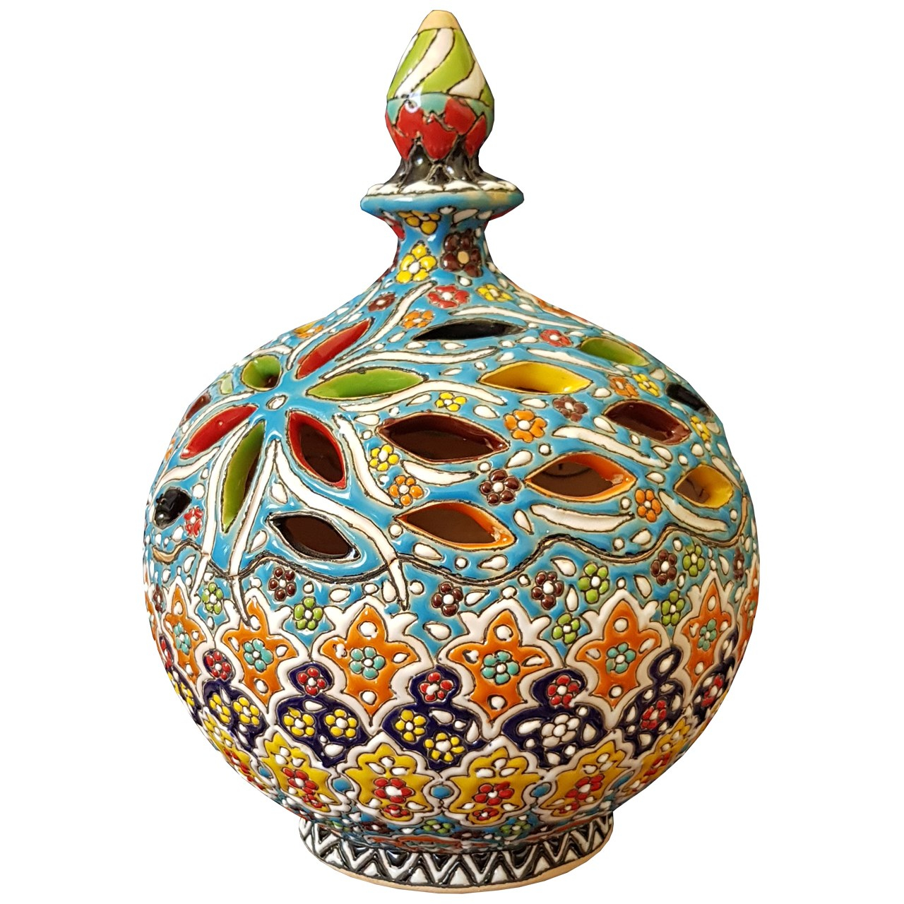 شکلات خوری سفالی لازاپونی طرح مینا کاری کد L141z