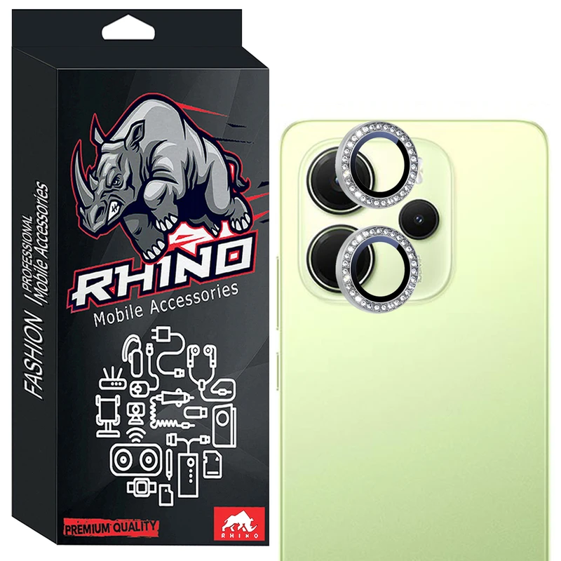 محافظ لنز دوربین شیشه ای راینو مدل Diamond Ring مناسب برای گوشی موبایل شیائومی Redmi Note 14 4G