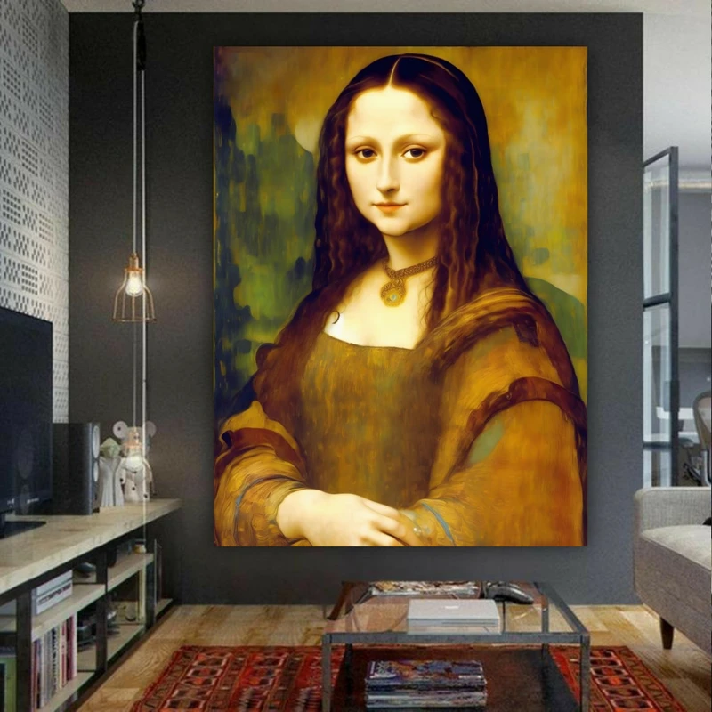  تابلو بوم طرح مونالیزا سبک گوستا و کلیمت کد BK1825