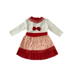 پیراهن دخترانه مدل گلی رنگ صورتی 