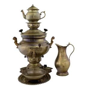 سرویس سماور گازی آریان طرح ساده کد AL-17020002 ظرفیت 8 لیتر