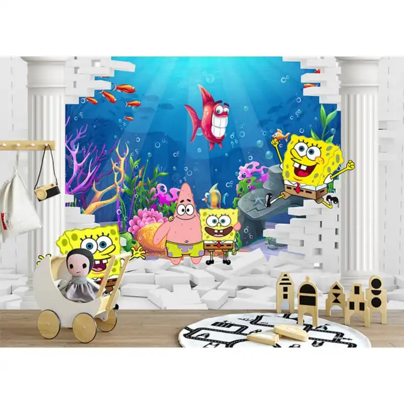 پوستر دیواری اتاق کودک طرح باب اسفنجی و پاتریک مدل drv1093