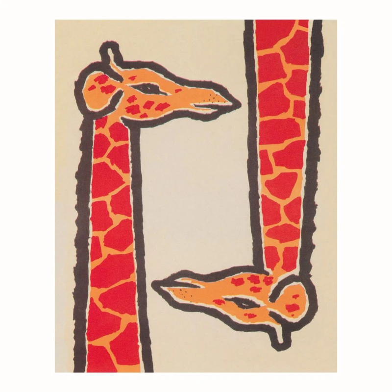 پوستر مدل زیبای زرافه با طراحی وینتیج