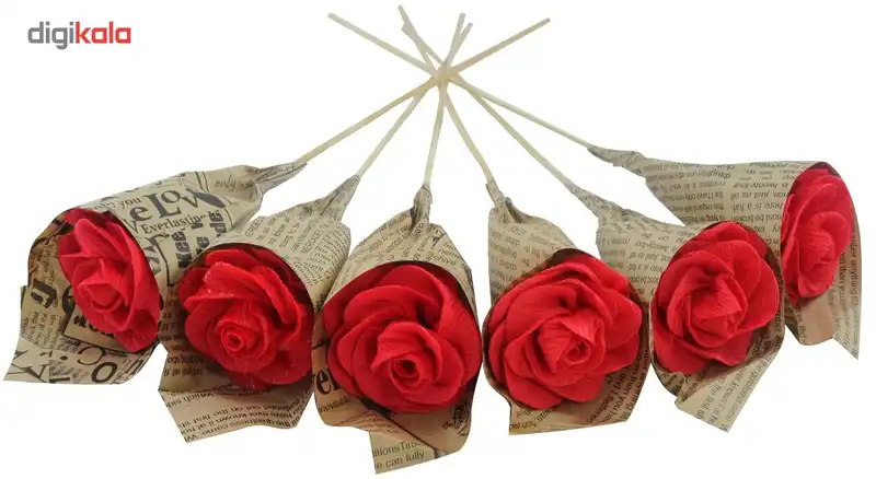 گل مصنوعی کوه شاپ مدل گل کاغذی هدی کد D139 - A029 مجموعه 6 عددی