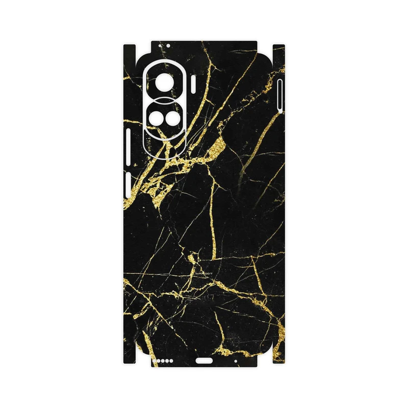 برچسب پوششی ماهوت مدل Graphite_Gold_Marble-FullSkin مناسب برای گوشی موبایل آنر 90 Lite