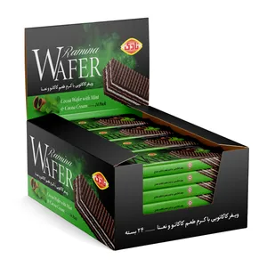 ویفر رامینا نادی با کرم طعم کاکائو و نعناع بسته 24 عددی