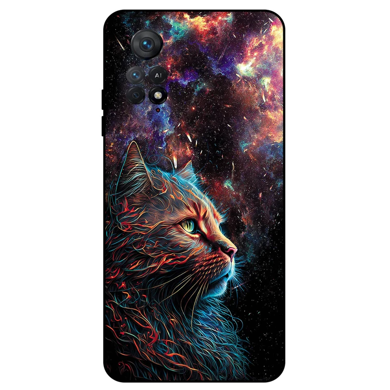 کاور مگافون طرح گربه کهکشانی مدل 4203 مناسب برای گوشی موبایل شیائومی Redmi Note 11 Pro 4G / 5G