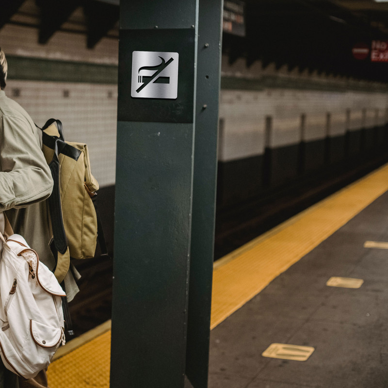 تابلو نشانگر طرح سیگار ممنوع مدل پانچ 042