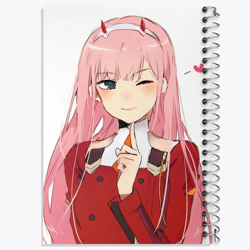 دفتر شطرنجی 50 برگ خندالو طرح زیروتو انیمه دارلینگ Darling کد 10509